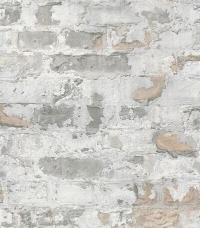Gray non-woven vinyl wallpaper with subtle texture