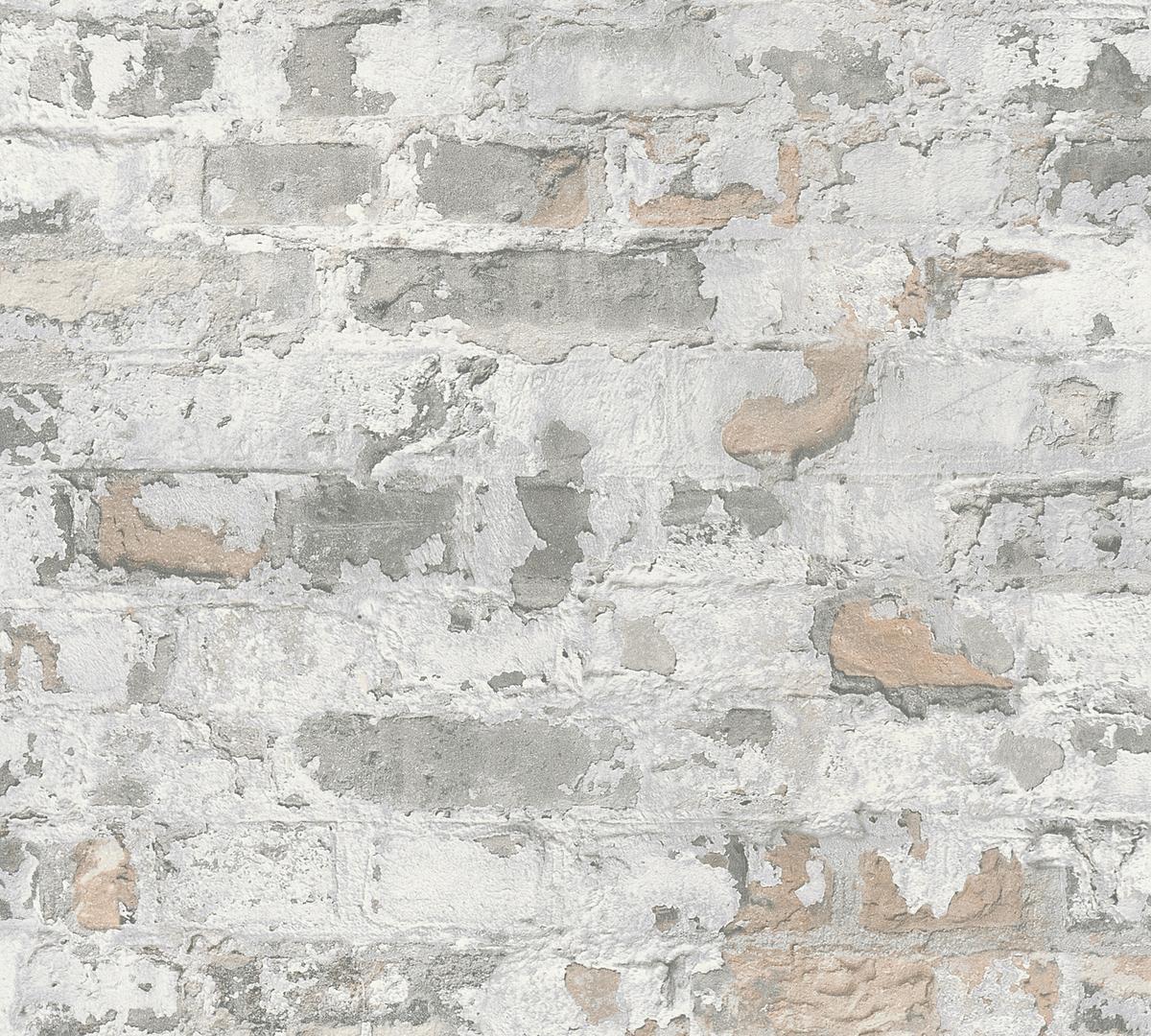 369292_1 Gray non-woven vinyl wallpaper with subtle texture