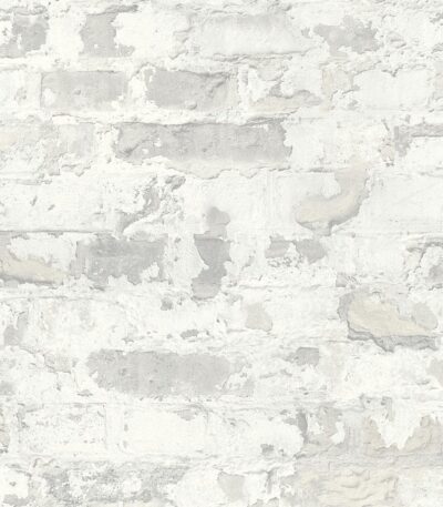 White non-woven vinyl wallpaper with subtle pattern