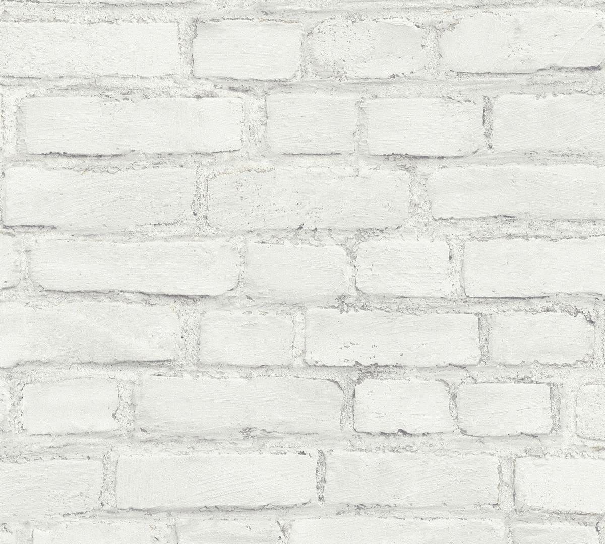 374142_1 White non-woven vinyl wallpaper with subtle pattern