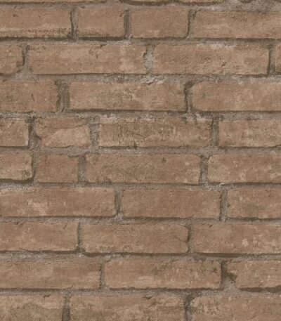 Brown non-woven vinyl wallpaper with offset pattern