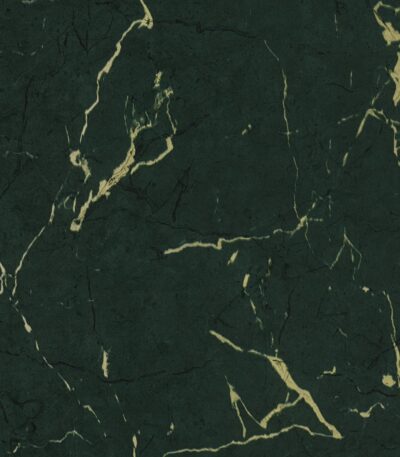 Green non-woven vinyl wallpaper with offset pattern