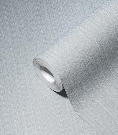 Gray non-woven vinyl wallpaper with subtle texture