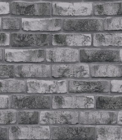 Gray non-woven vinyl wallpaper with modern pattern