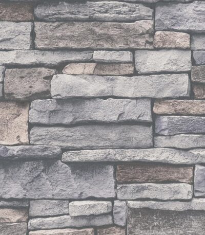 Gray non-woven wallpaper with vinyl surface