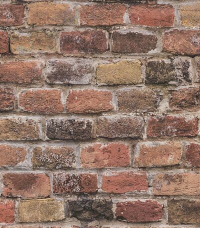 Red non-woven vinyl wallpaper with elegant pattern