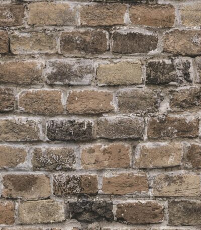 Brown non-woven vinyl wallpaper with straight match