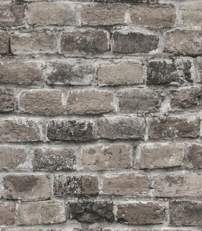 Gray non-woven vinyl wallpaper with straight match