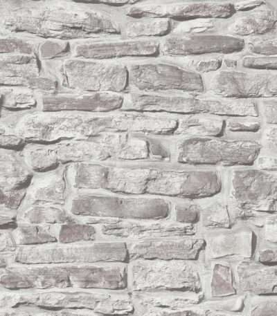 Gray non-woven vinyl wallpaper with textured pattern