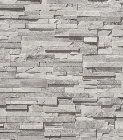 Light grey non-woven vinyl wallpaper with modern pattern