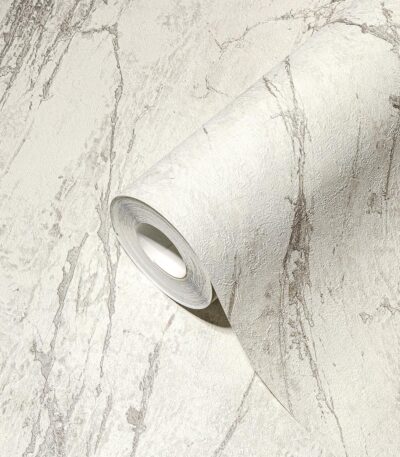 Gray non-woven vinyl wallpaper with offset pattern