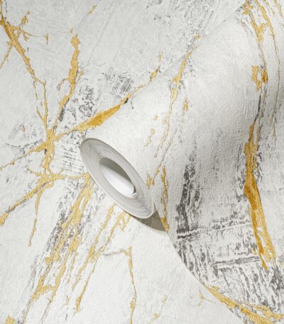 White non-woven vinyl wallpaper with subtle texture