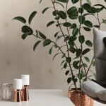 Cream non-woven vinyl wallpaper with straight pattern