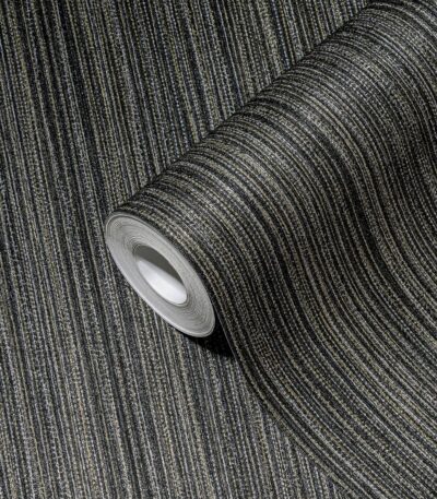 Black non-woven vinyl wallpaper with modern design