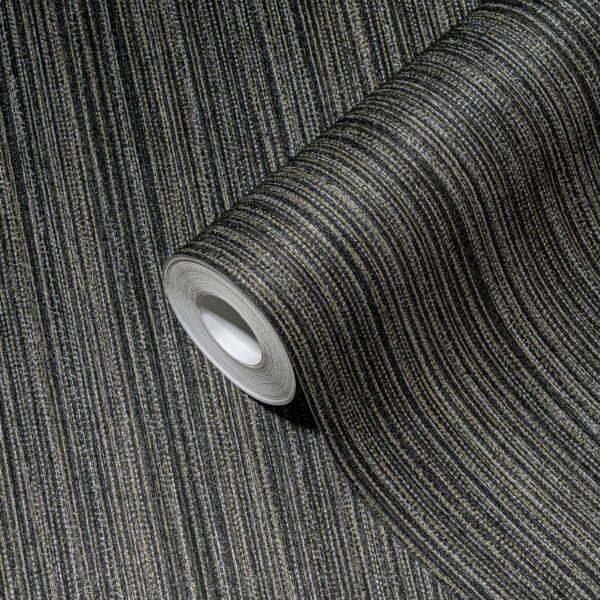 Black non-woven vinyl wallpaper with modern design