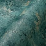 Petrol non-woven vinyl wallpaper with vibrant design