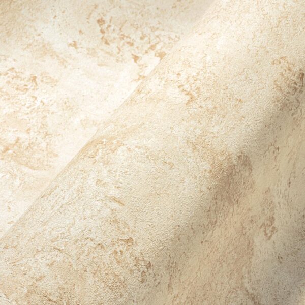 Beige non-woven vinyl wallpaper with subtle texture