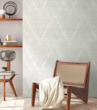 Cream non-woven vinyl wallpaper with straight match