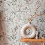 White non-woven vinyl wallpaper modern design