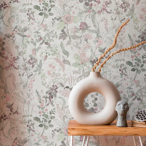 White non-woven vinyl wallpaper modern design