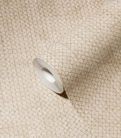 Beige non-woven vinyl wallpaper with subtle pattern