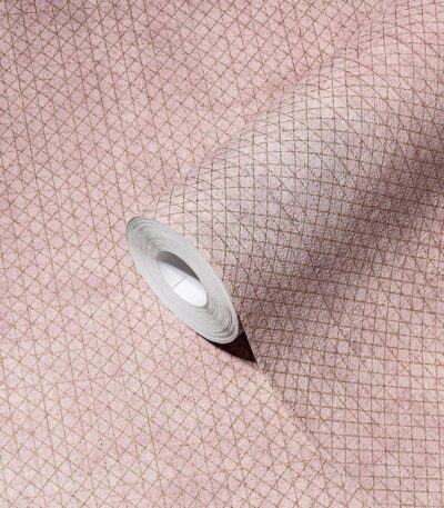 Pink non-woven vinyl wallpaper with subtle pattern
