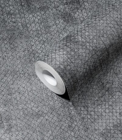 Anthracite non-woven vinyl wallpaper with modern texture