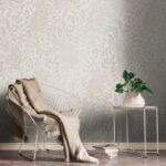 Cream non-woven vinyl wallpaper with subtle pattern