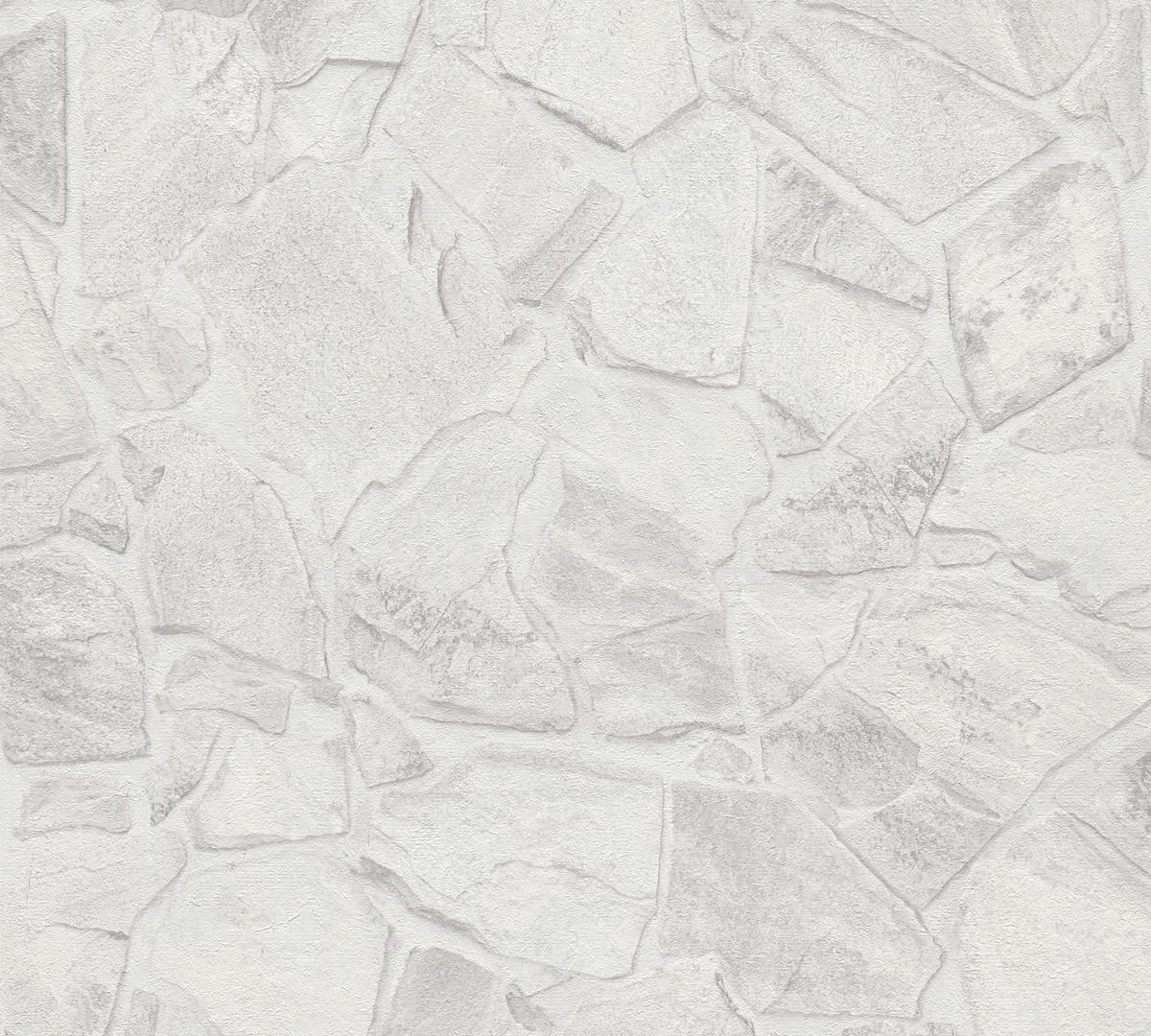 389350_1 Gray non-woven vinyl wallpaper with modern pattern