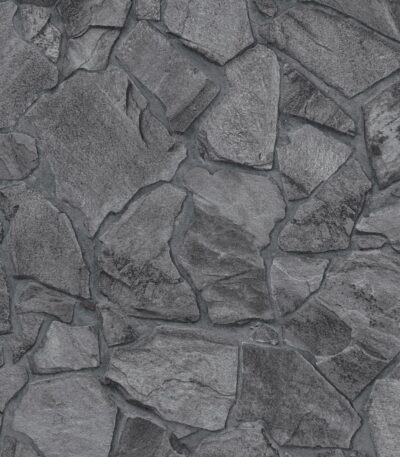 Black non-woven vinyl wallpaper with modern pattern