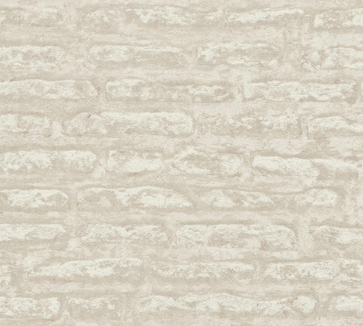 390271_1 Light brown non-woven vinyl wallpaper with natural texture