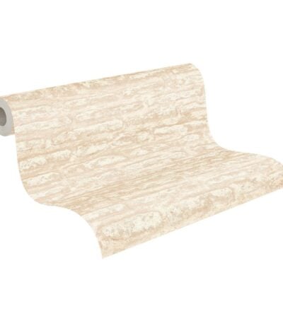 Beige non-woven vinyl wallpaper with subtle pattern