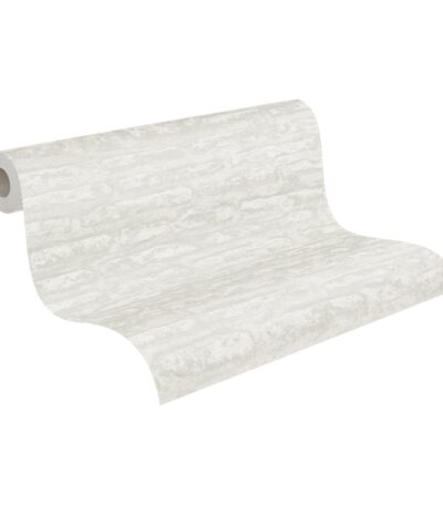 White non-woven vinyl wallpaper with subtle pattern