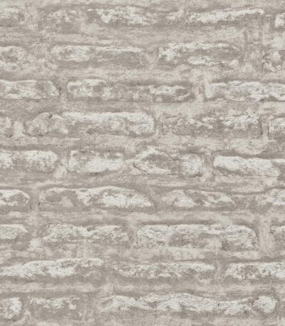 Gray non-woven vinyl wallpaper with subtle pattern