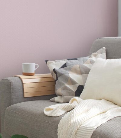 Pink non-woven wallpaper with straight match pattern