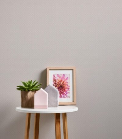 Taupe non-woven vinyl wallpaper with straight match pattern