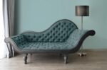 Blue non-woven wallpaper with 1 cm pattern repeat