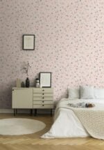 Non-woven wallpaper in cream tone with elegant pattern