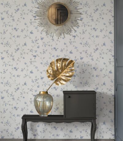 Cream non-woven vinyl wallpaper with free match design