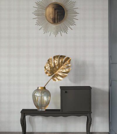 Cream non-woven wallpaper with vinyl surface