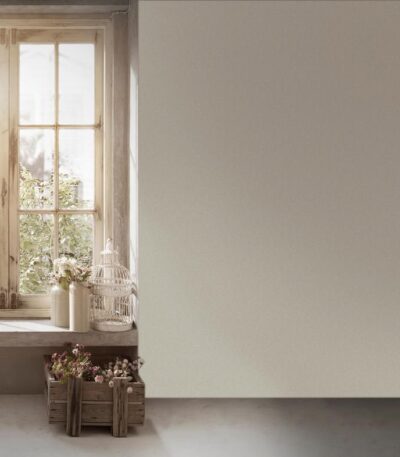 White non-woven vinyl wallpaper with straight match pattern