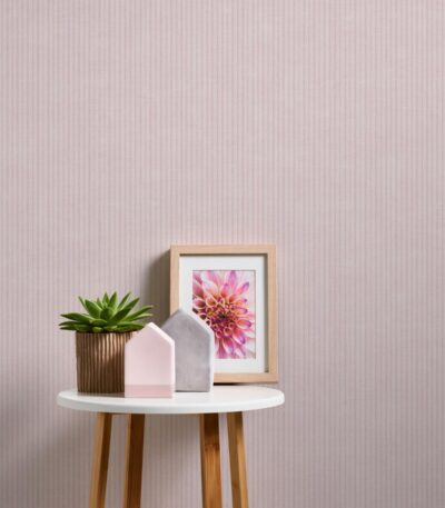 Pink non-woven vinyl wallpaper with free match design