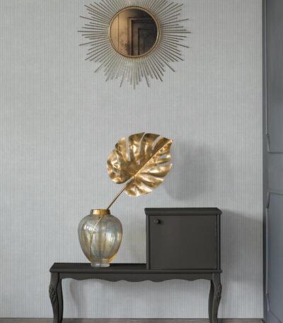 Gray non-woven vinyl wallpaper with free match design