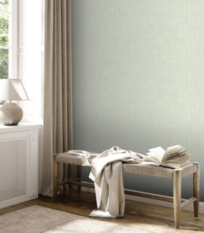 Green vinyl non-woven wallpaper with free match design