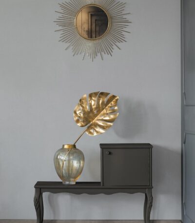 Gray non-woven vinyl wallpaper with free match design