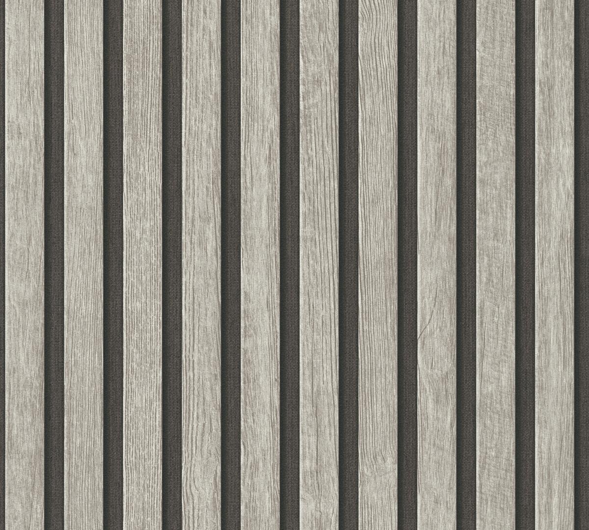 391092_1 Gray non-woven vinyl wallpaper with modern texture