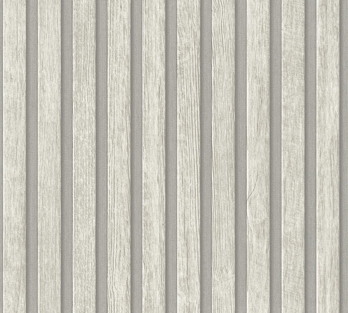 391095_1 Gray non-woven vinyl wallpaper with subtle texture