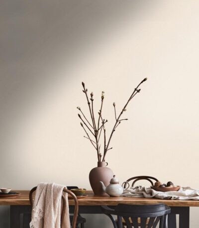 Cream non-woven vinyl wallpaper with subtle texture