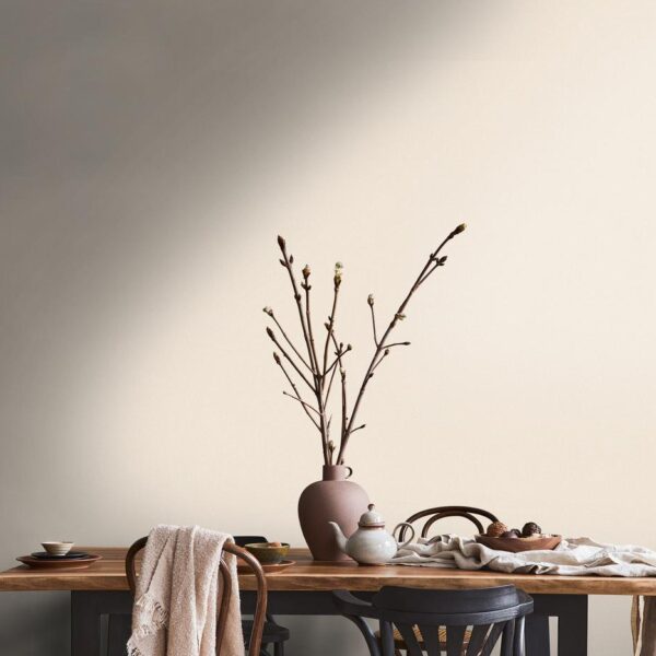 Cream non-woven vinyl wallpaper with subtle texture