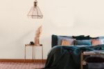 Non-woven vinyl wallpaper in cream tone for interiors